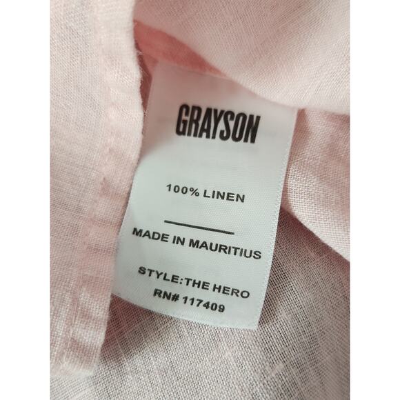 Grayson The Hero Pink 100% Linen Long Sleeve Button Down Shirt Women's Size 02 - Picture 5 of 8
